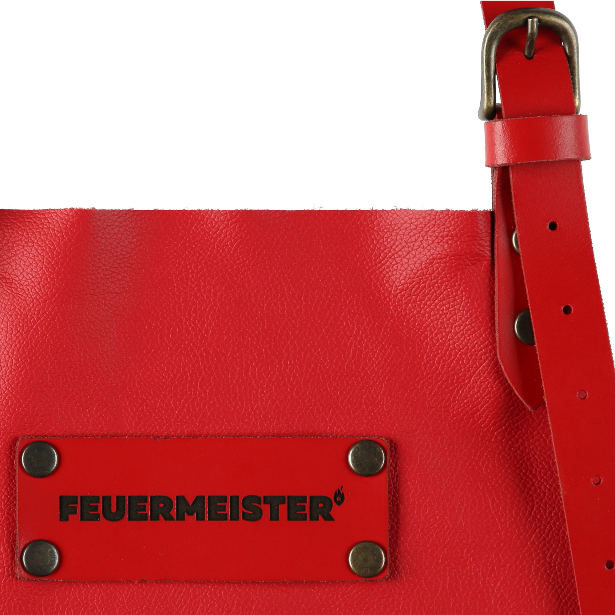 Feuermeister® Premium Lederschürze | Nackenberiemung | Nappaleder | rot