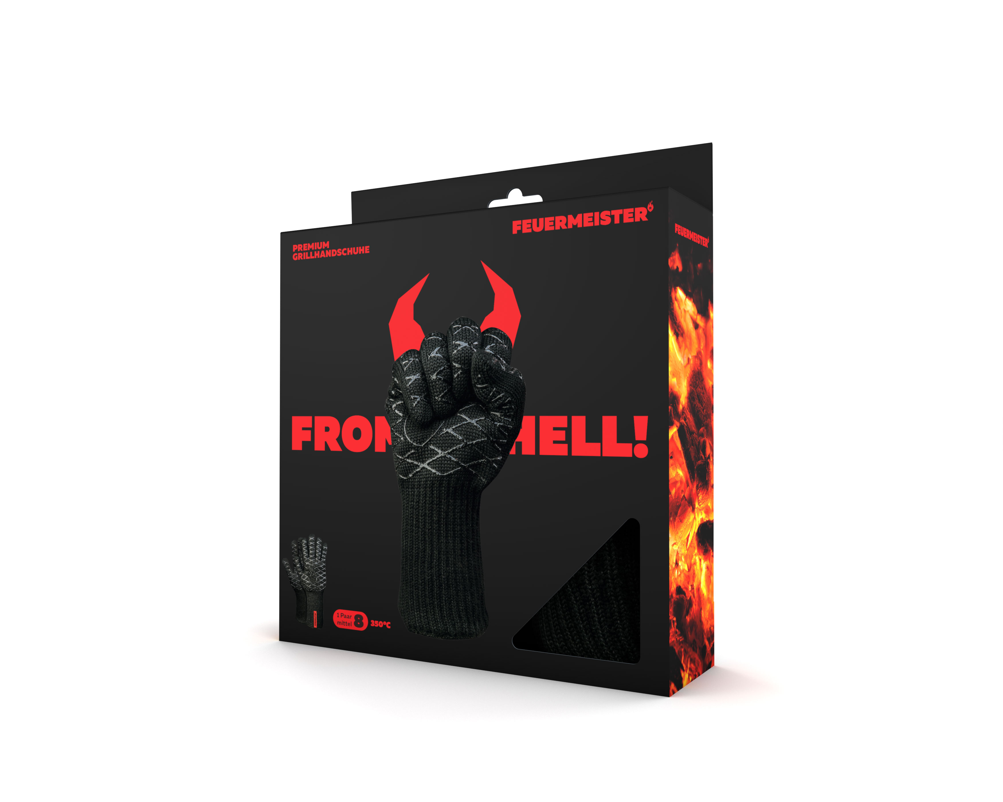 Grillhandschuhe FEUERMEISTER® | Aramid | schwarz – (Paar)
